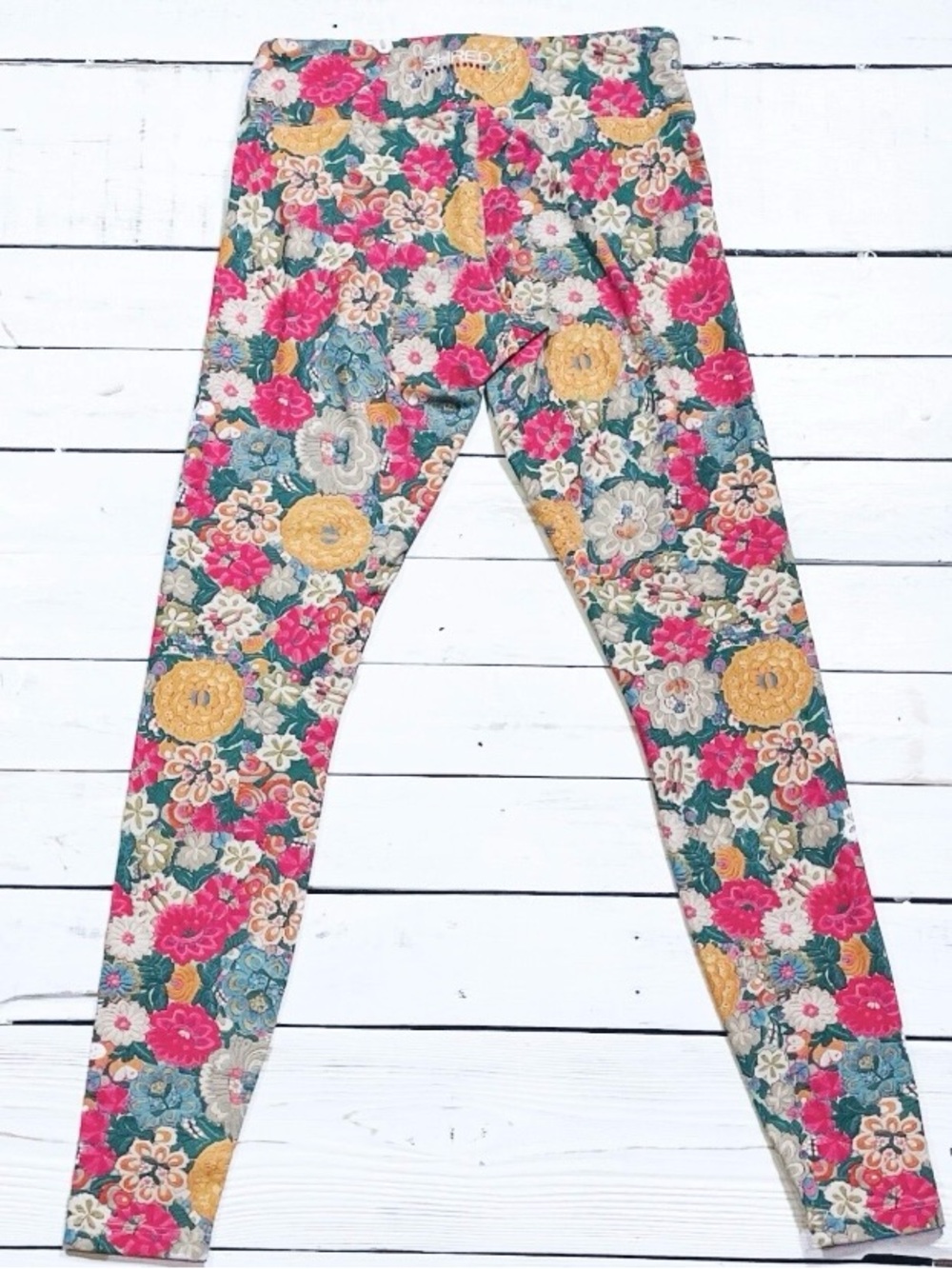 Shredly Colorful Womens Cycling Pants Biking Bright Flower Leggings Extra Small